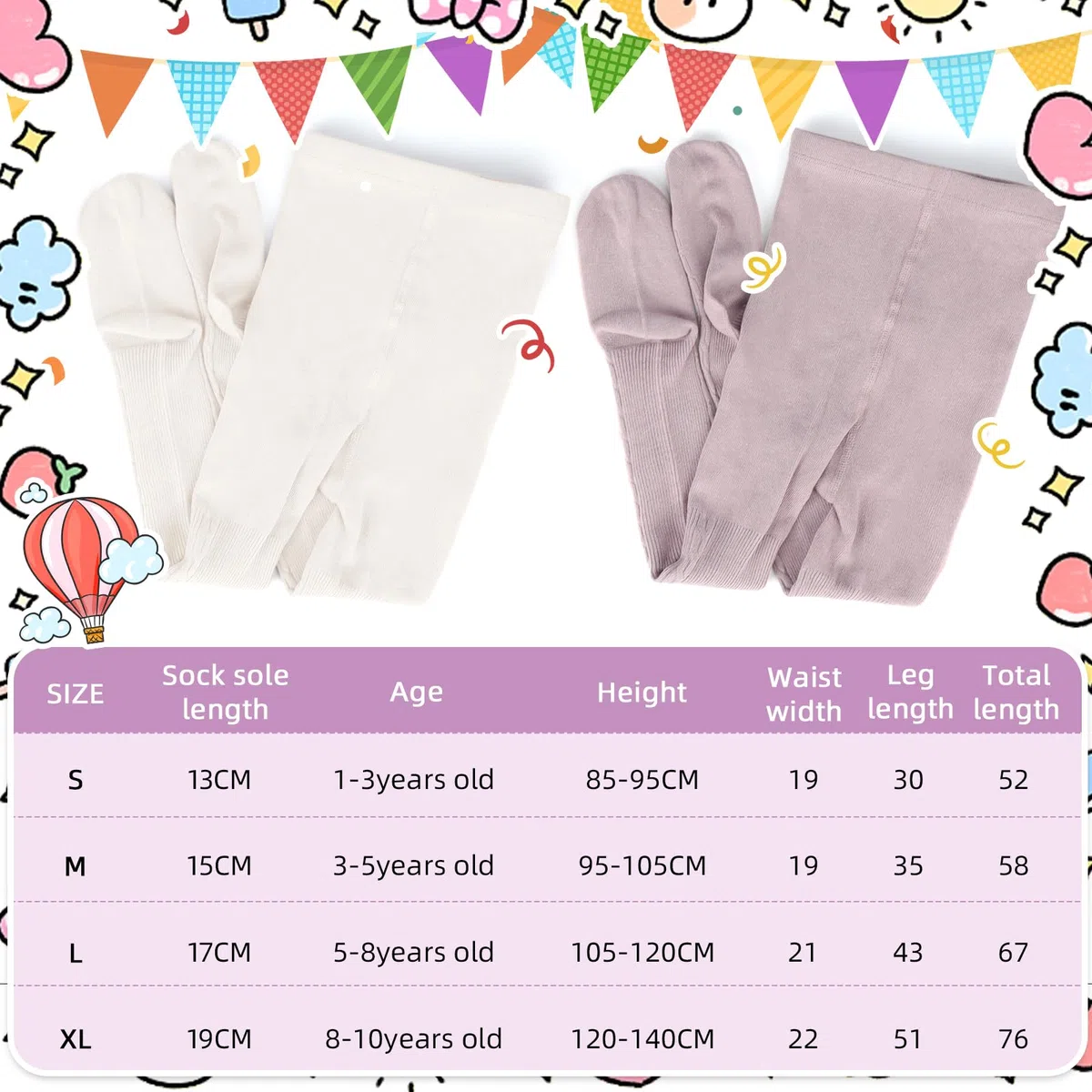 QKURT Collant Caldi per Bambine, 2 Pacchetti di Collant a Maglia per Bambini in Uniforme Scolastica, Calze di Cotone per Bambine 1-10 Anni