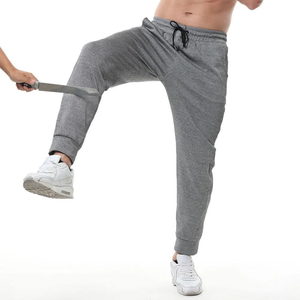 Pantaloni Antitaglio a 5 Livelli, Pantaloni Antitaglio Resistenti all'Usura per Uomo All'aperto, Pantaloni da Lavoro da Uomo con Dispositivi di Sicurezza, per La Sicurezza Personale Grey-XXL