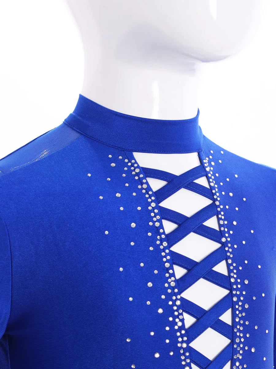 renvena Body Slim Fit Bambino per Ballo da Sala Danza Standard Latino Americano Leotards da Danza Claasica Balletto Abito da Jazz Tango Samba Rumba Competizione