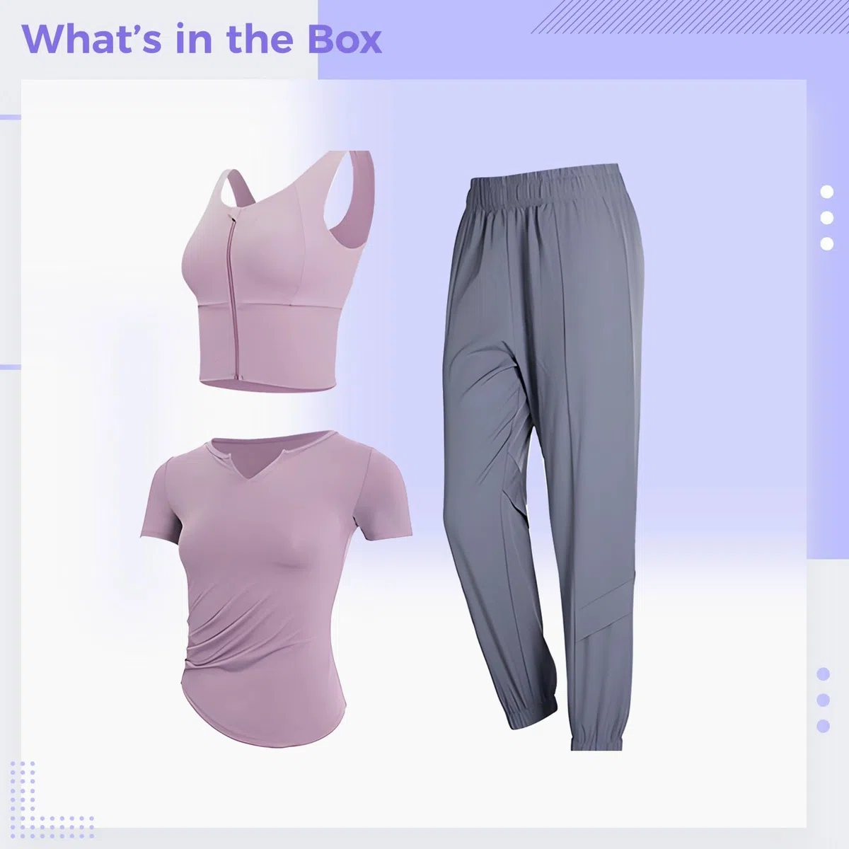 Set da allenamento da donna, composto da reggiseno sportivo, top a maniche corte e pantaloni lunghi, ideale per yoga e palestra, tessuto in poliestere spandex XXL, design traspirante e anti-pelucchi