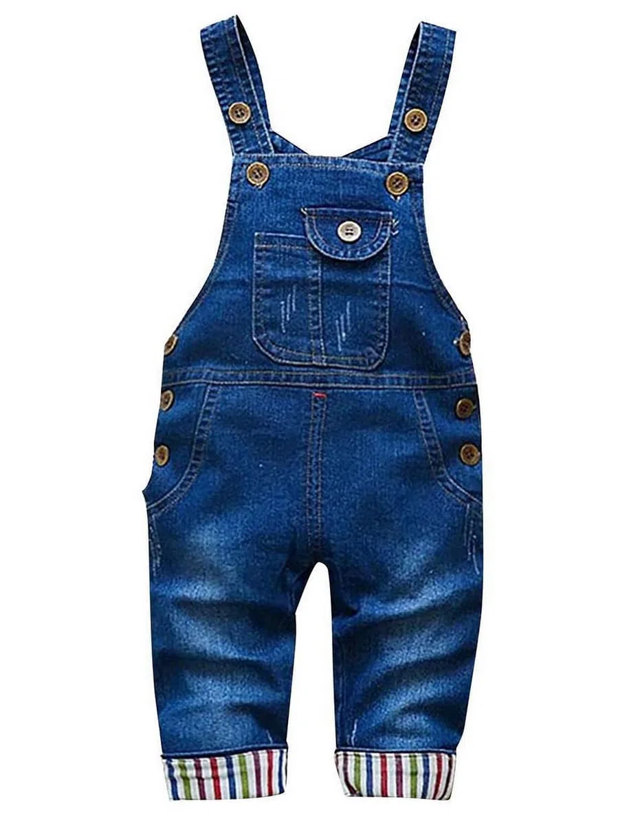 Salopette Jeans Bimbo Bambina Abbigliamento Bambino Tuta Neonata Pantaloni Lunghe Jeans Tuta Blu Denim Pantaloni Lunghe Jumpsuits