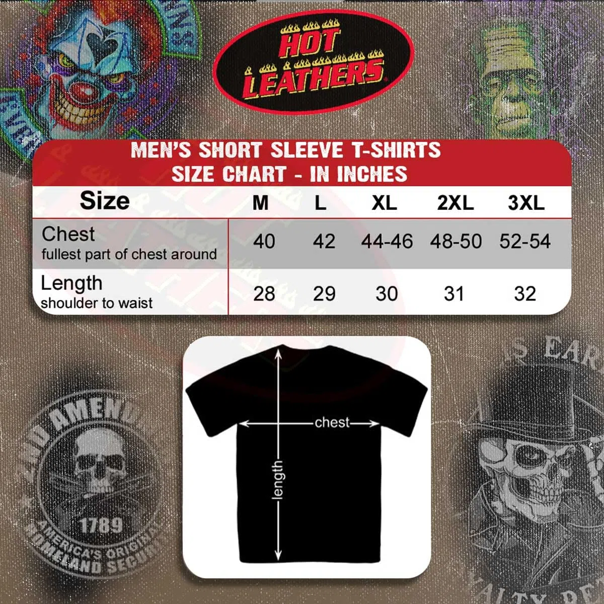 Hot Leathers Jumbo Lone Wolf 1% Cotone Stampato bifacciale t-Shirt da Motociclista