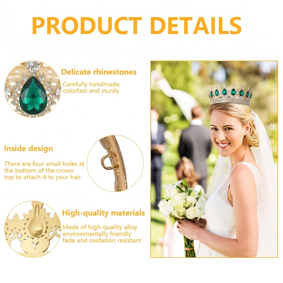 Corona Regina, Diadema da Sposa Scintillante, Tiara Barocca con Cristalli per Matrimoni, Feste Compleanno, Ricordi Viaggio, Festività, Fiere e Altro Ancora