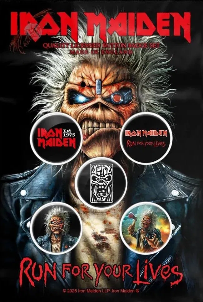 Iron Maiden Run For Your Lives - Confezione di spille