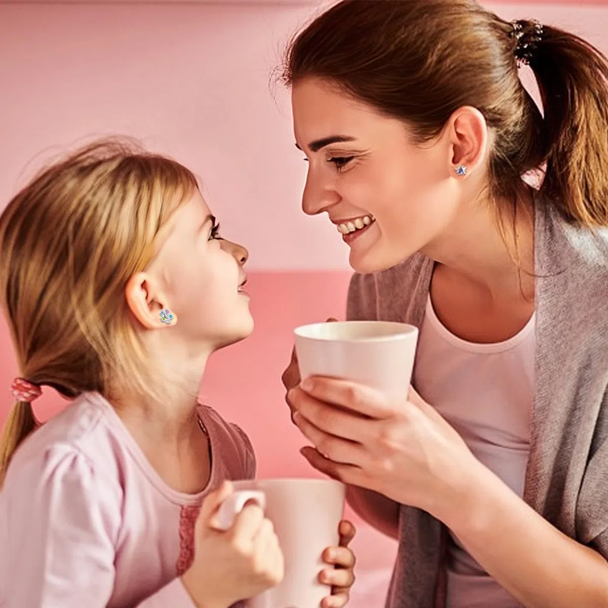 LOFITOR 10 Paia Orecchini a Vite Ipoallergenici, Acciaio Chirurgico, Piccoli Huggie, Pendenti CZ Stella Farfalla, Set Stud a Vite per Orecchie Sensibili Donne Ragazze