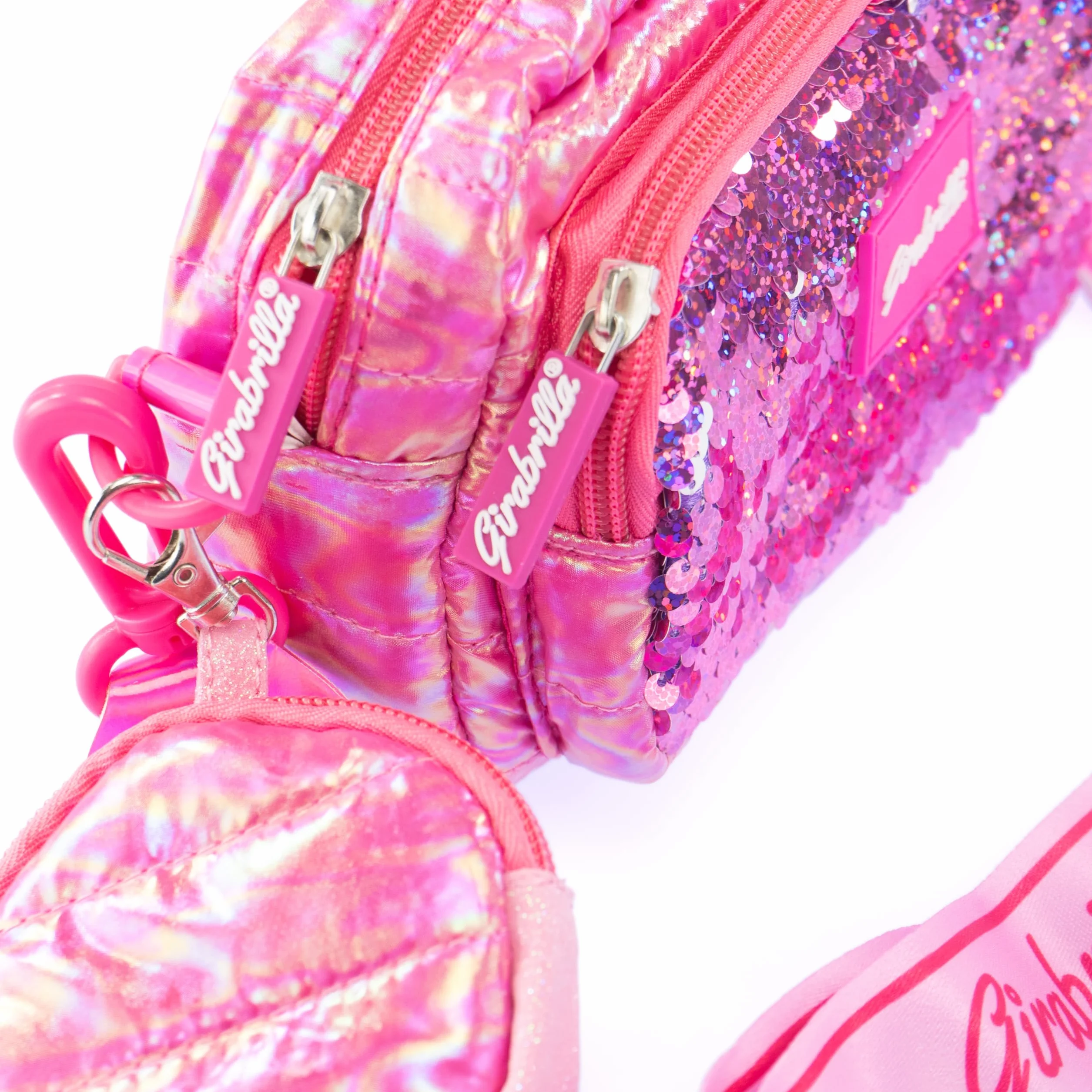 Girabrilla Nice Group Puffer Borsa Pochette, 1 Borsetta a tracolla Magenta con Porta Monete per bambine