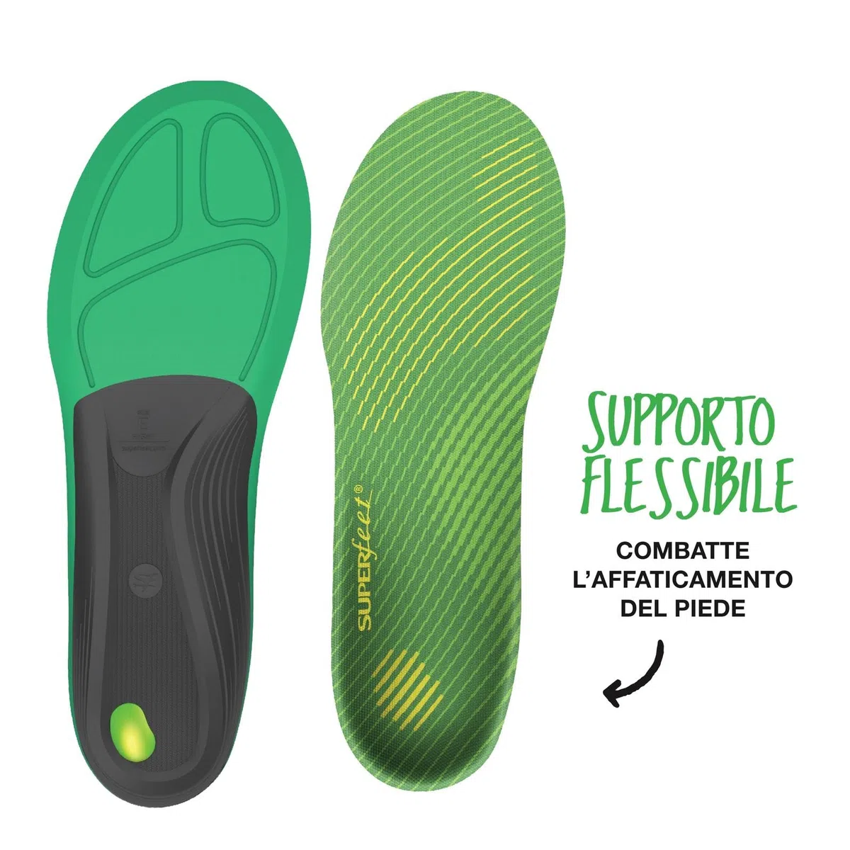 Superfeet Active Support Solette per Arco Alto, EU 39-41 | Supporto di precisione per arco alto con calotta EVOLyte e schiuma Aerospring Rebound, coppa del tallone e ammortizzazione