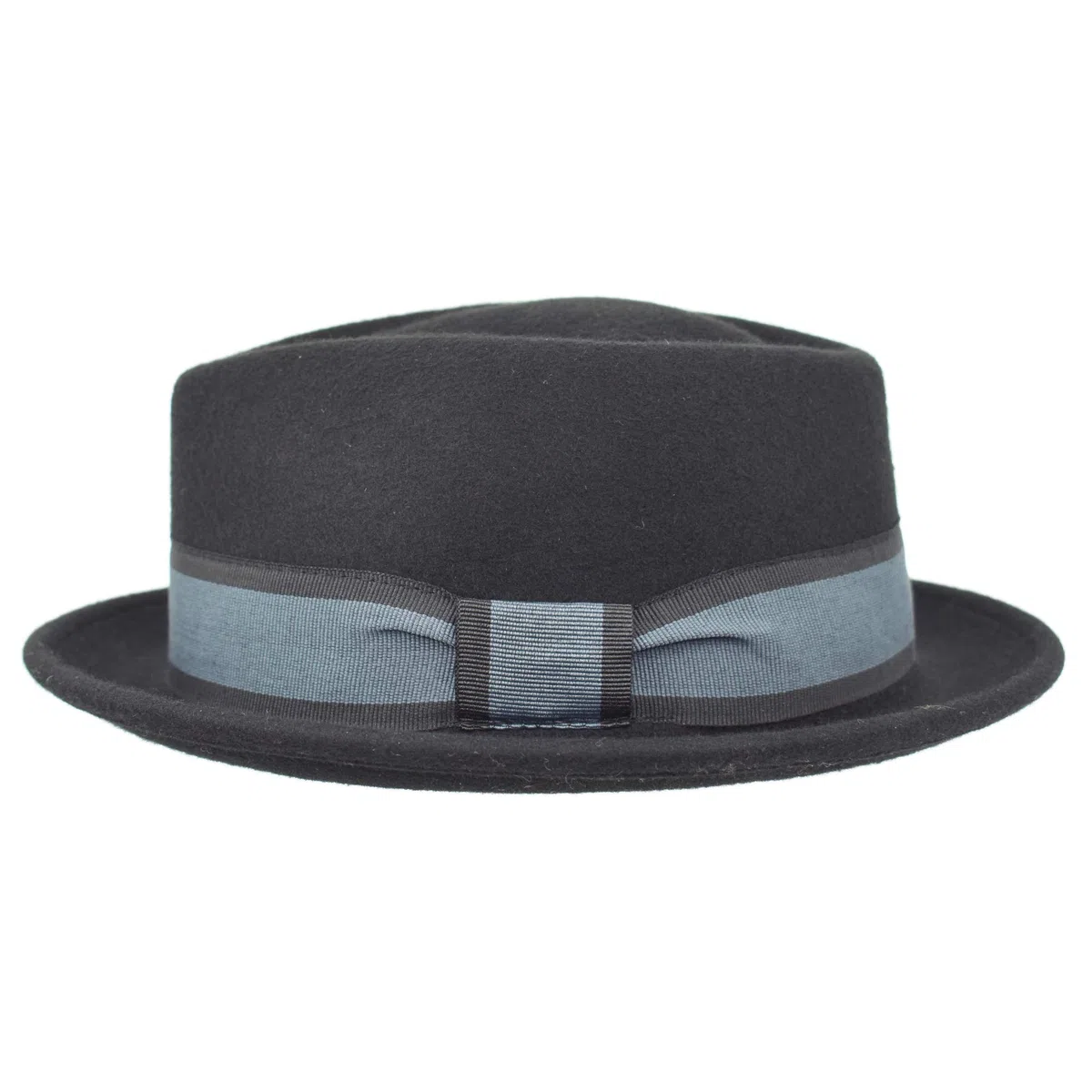 Melegari Cappello Jazz Pork Pie Charles | Feltro di Lana Nastro Rigato | Made in Italy | Uomo Donna | Autunno/Inverno