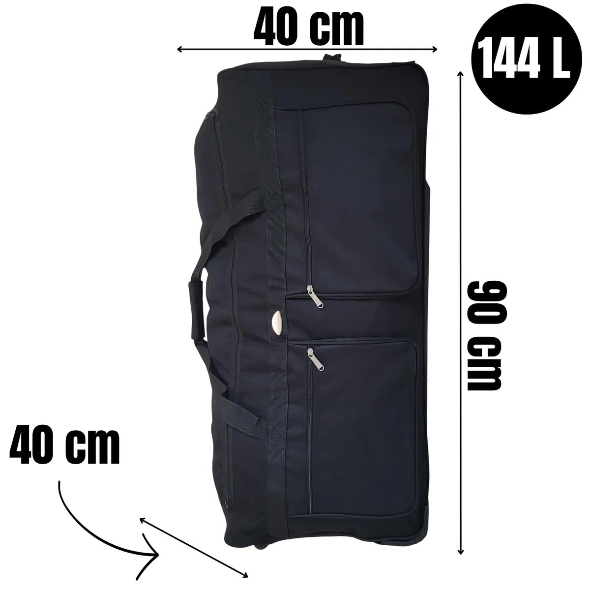 Borsone da Viaggio con Ruote 90 cm – XXL Grande Capacità, Nylon 900D Ultra Resistente e Leggero, con Maniglia Telescopica, Tasche Zip, Perfetto per Viaggi, Sport e Weekend