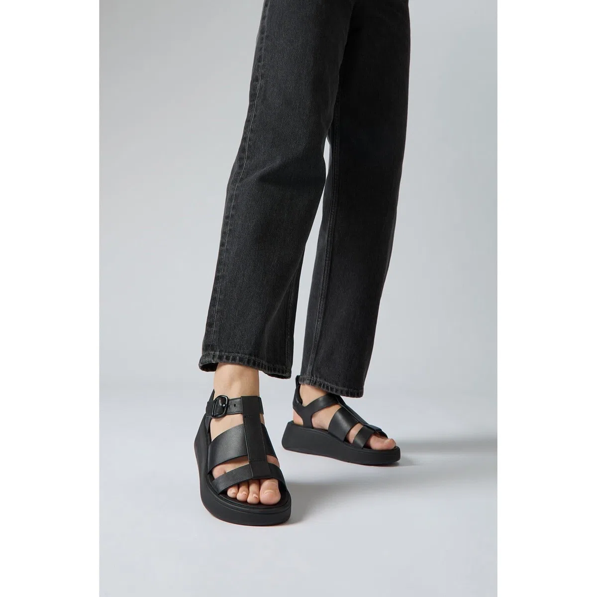 Fitflop F-Mode Leather Flatform Fisherman Sandals, Sandali da Pescatore Donna