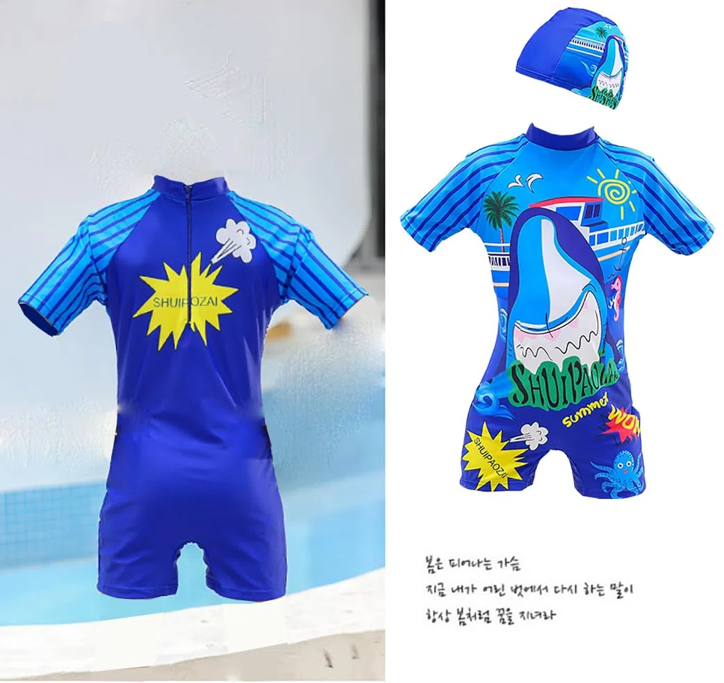 Costume da bagno per ragazzi da 2 a 11 anni Costume intero da dinosauro squalo con cuffia da nuoto