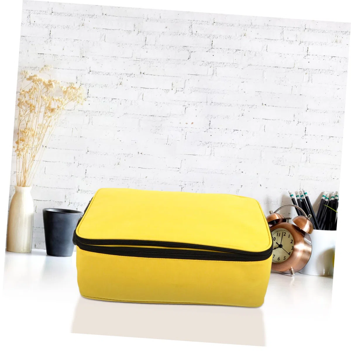 MAGICLULU Borsa Porta Documenti Viaggio Grande Capacità con Lucchetto | Tessuto Cationico Giallo, Doppia Cerniera con Codice, Cuciture Strette e Protezione Acqua