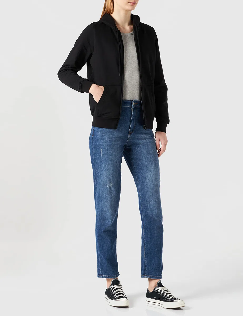 Build Your Brand Ladies Basic Zip Hoody Felpa con Cappuccio Donna (Pacco da 1)