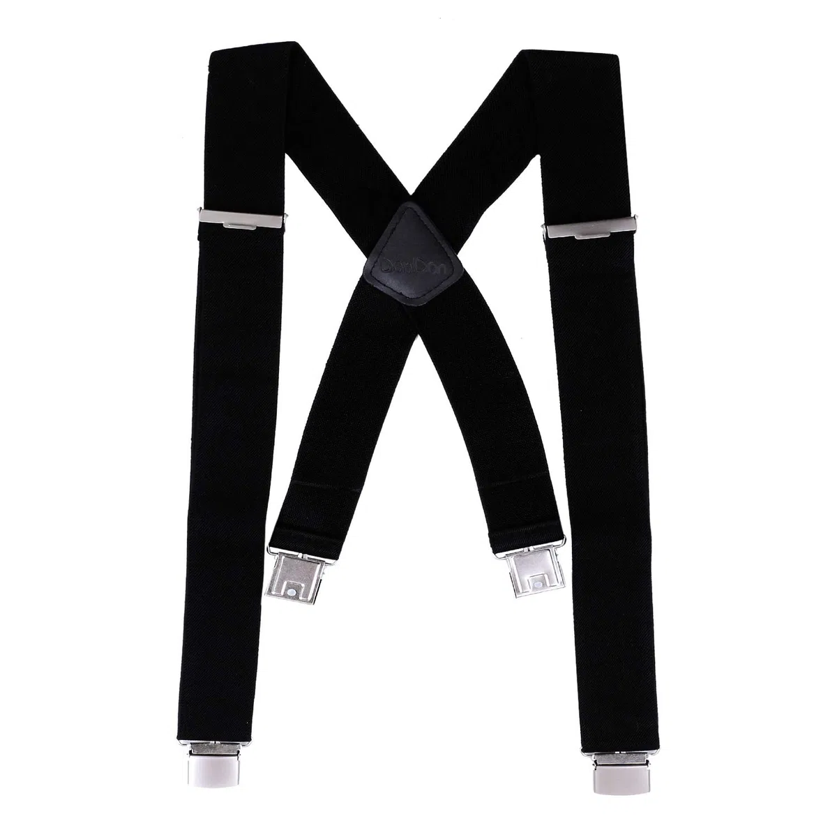 DonDon Bretelle uomo larghezza 3,5 cm con 4 resistenti clip a X cucite