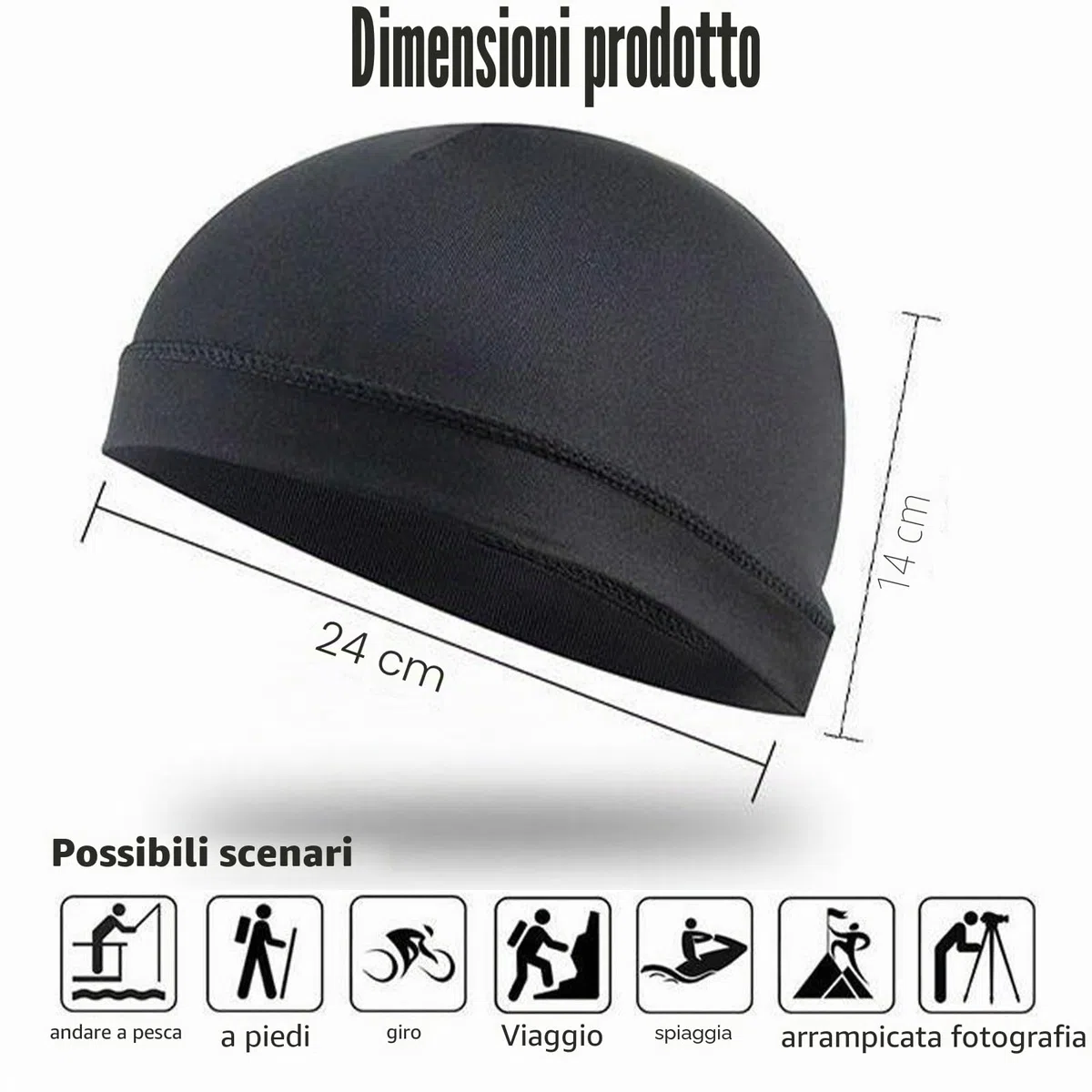Cuffia da Ciclismo Bandana Sportivo Estivo Traspirante per Uomo e Donna