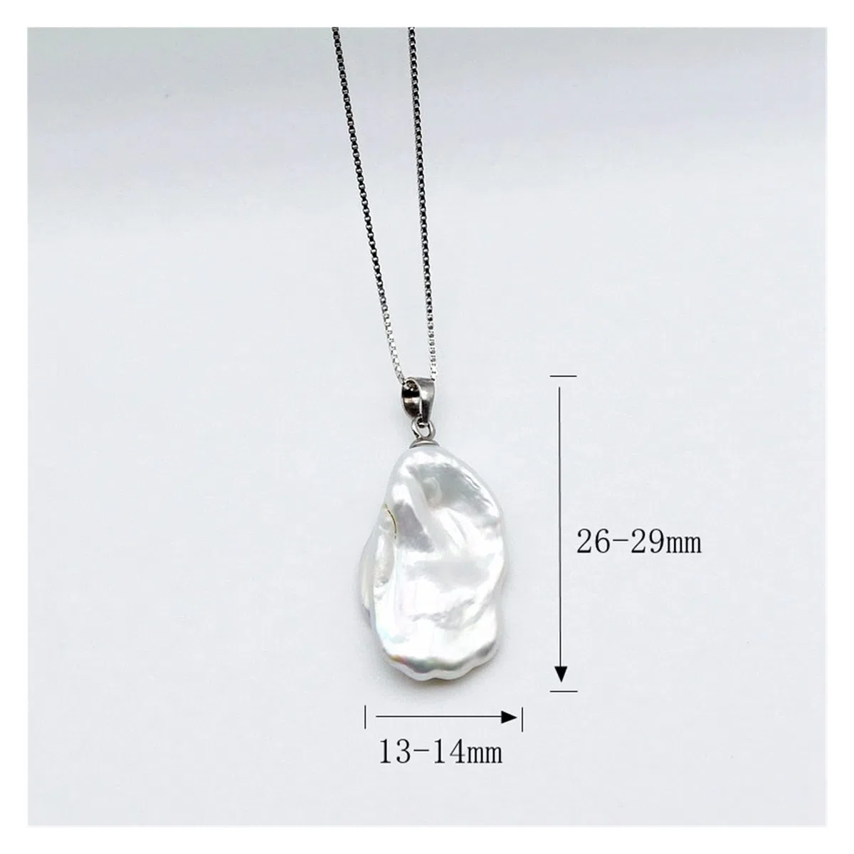 Collane da donna Collana con ciondolo ragazza, stile barocco, perla piatta irregolare, collana in argento sterling 925, collana in argento da donna accessori alla moda
