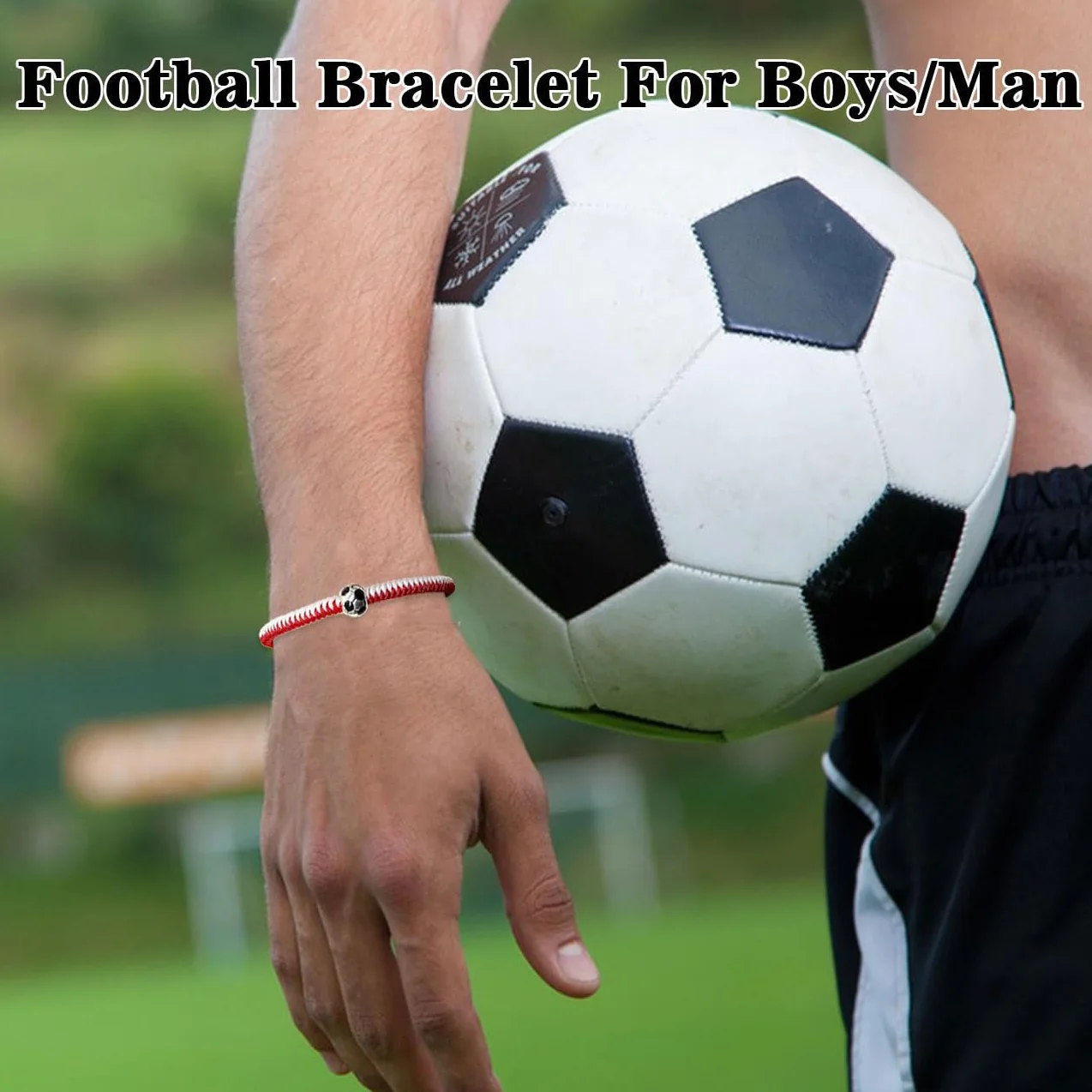 Set di 1/2 Braccialetti da Calcio per Bambini, Braccialetti dell'Amicizia Regolabili, Braccialetto Intrecciato da Calcio Regolabile, Regalo di Football per Bambini Sportivi, Adolescenti, B