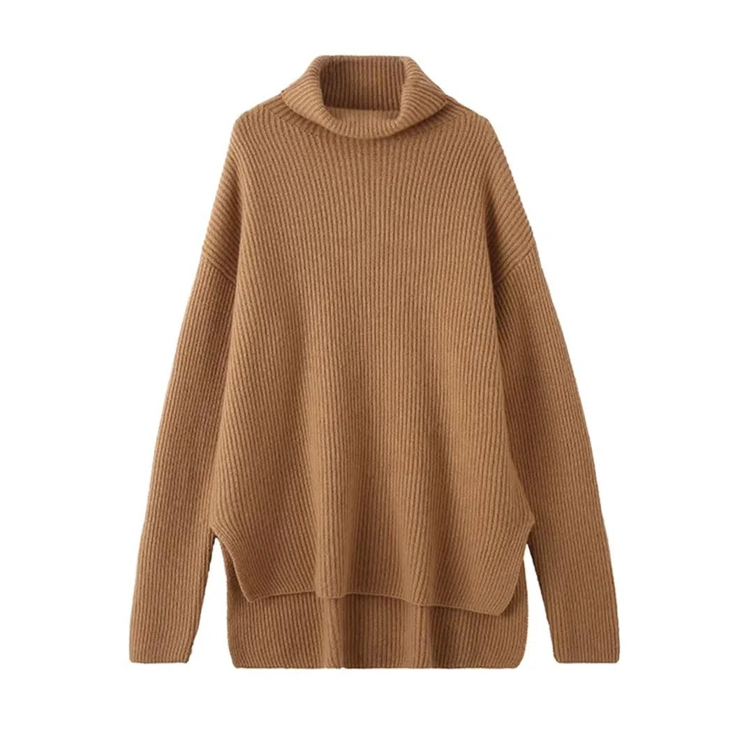 Haitpant Maglione da donna a collo alto in 100% cashmere, per autunno e inverno, lavorato a maglia, maglia calda