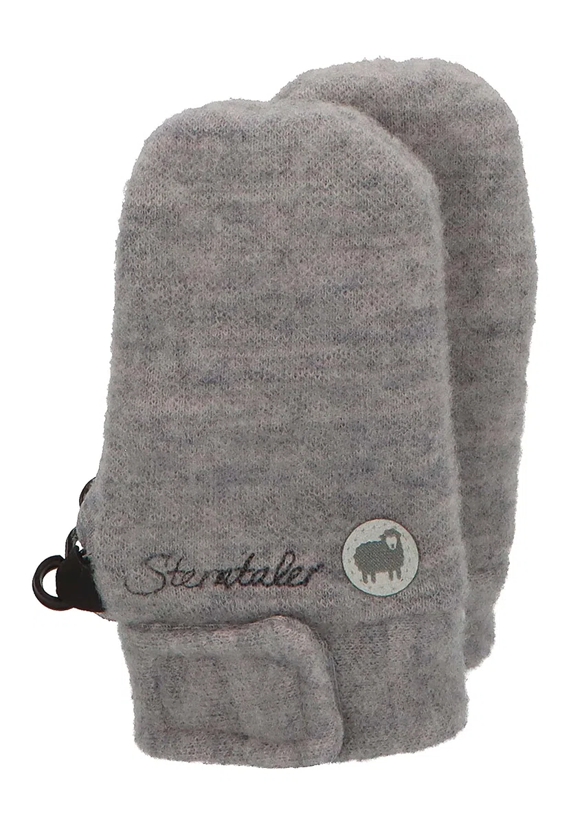 Sterntaler Guanti unisex in pura lana, Argento Melange, Taglia Unica