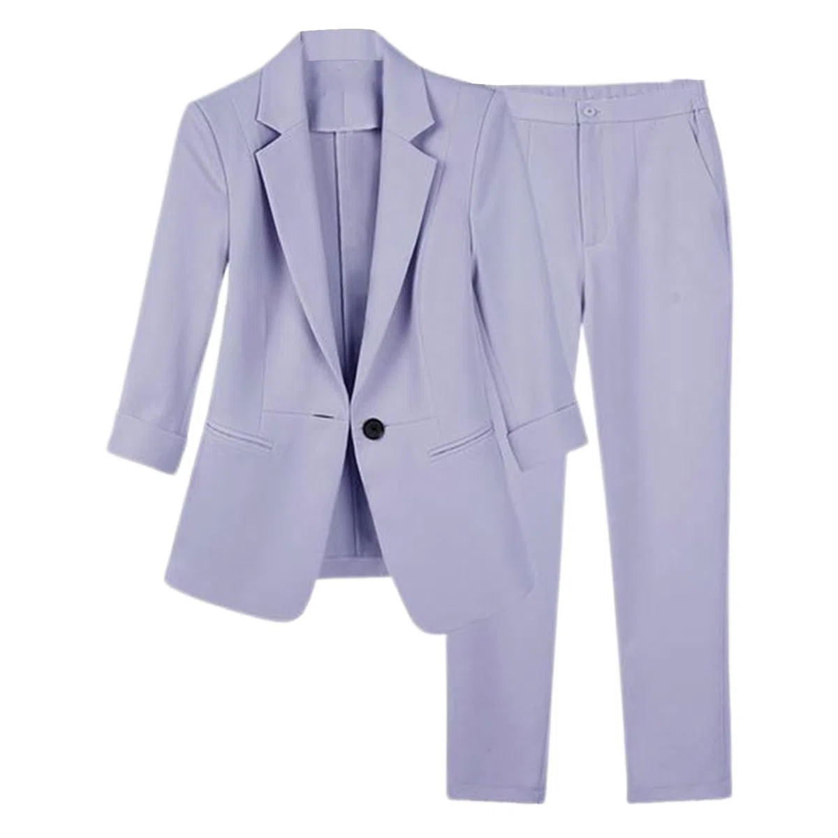 MaNMaNing Completo Business Donna con Giacca e Pantaloni per Ufficio o Cerimonie Stile Professionale ed Elegante con Maniche Tre Quarti per Donne Lavoratrici
