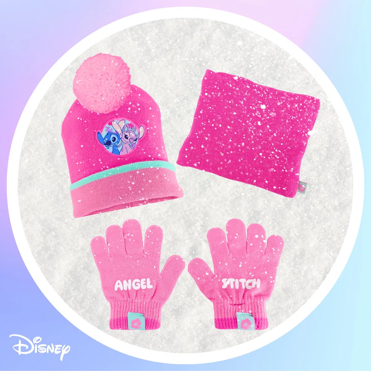 Disney Stitch e Angel Cappello, Sciarpa e Guanti per Ragazze, Cappello Invernale Regalo per Bambina