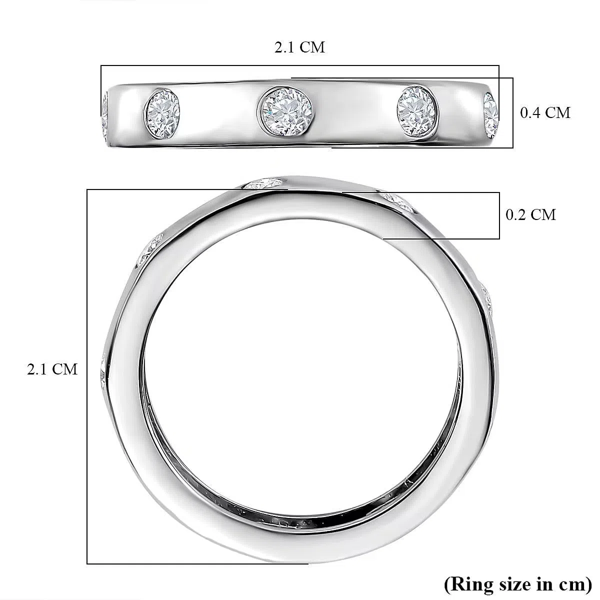 TJC Moissanite Anello nuziale da donna in argento Sterling 925, anelli di fidanzamento o anniversario per lei, impilabili, regalo per moglie e figlia