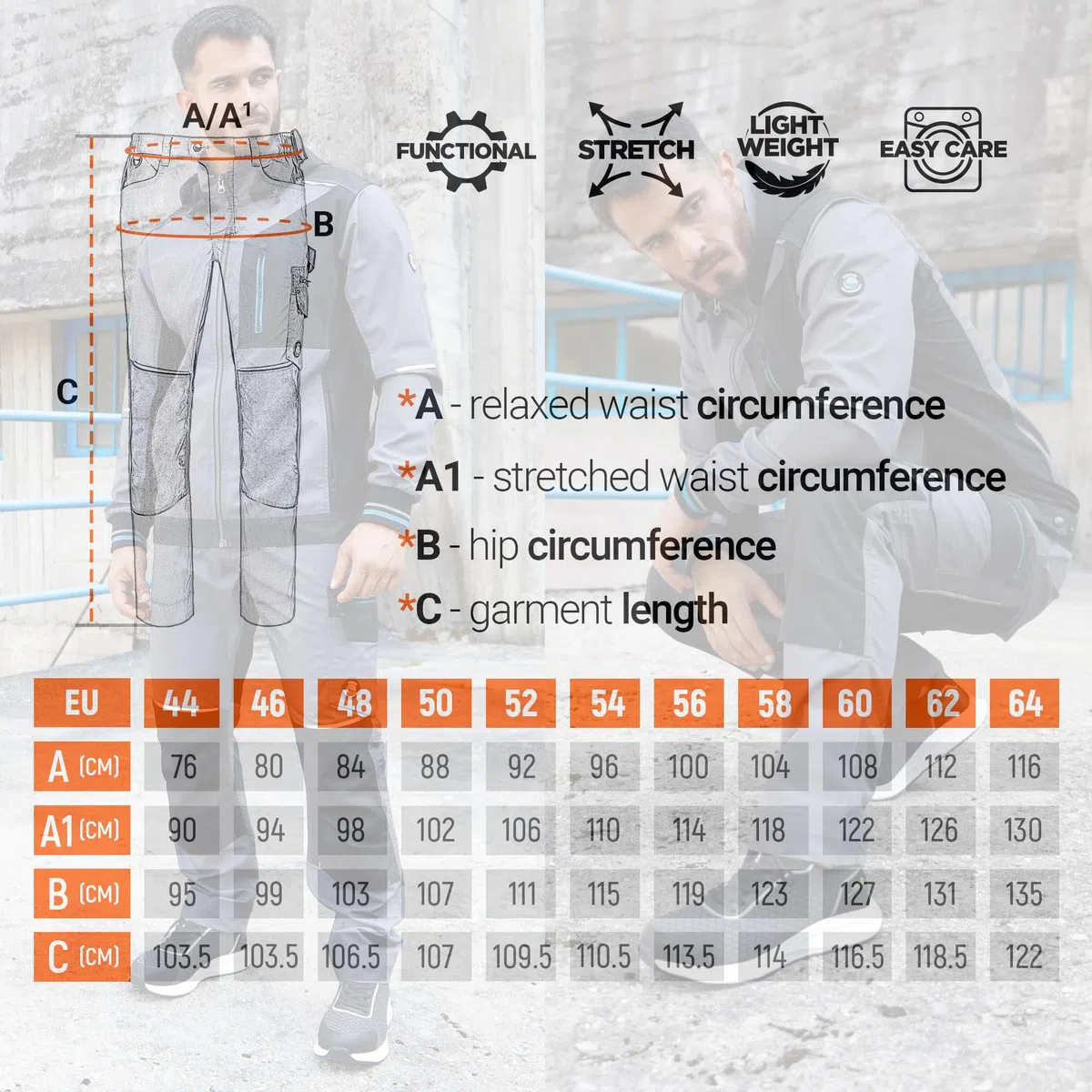 Revolt Ripstop Pantaloni da Lavoro Uomo Elasticizzati - Pantaloni da Lavoro Uomo Stretch con Spandex