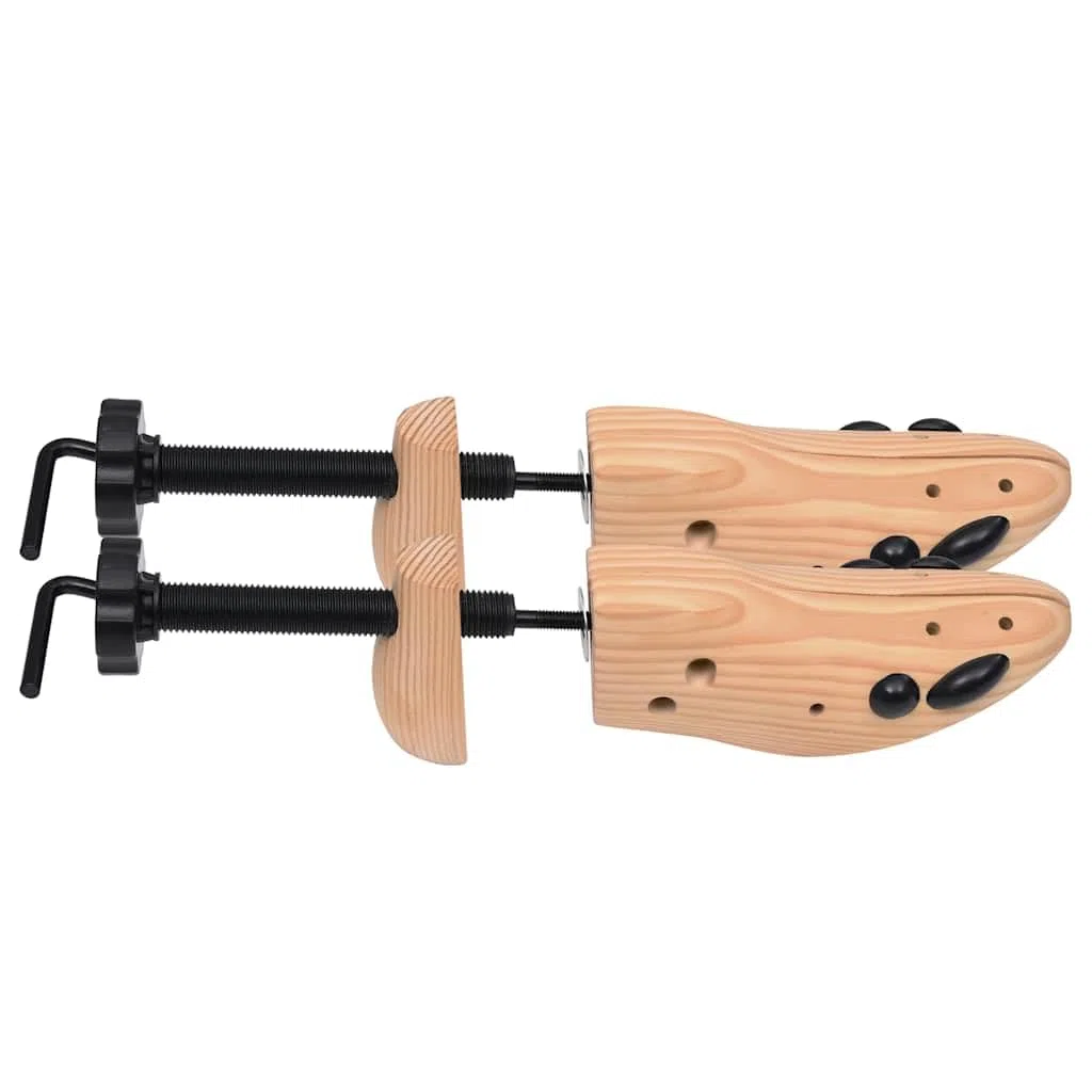 Tendiscarpe in legno di pino massiccio, regolabile, misura 41-46, con 12 fori e 8 sfere per alleviare i punti di pressione, per uomo e donna, assorbe l'umidità