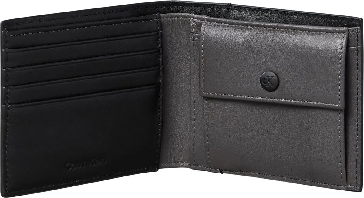 Calvin Klein Bold Billfold W/Coin LV04D1156G Uomo Nero, Taglia Unica
