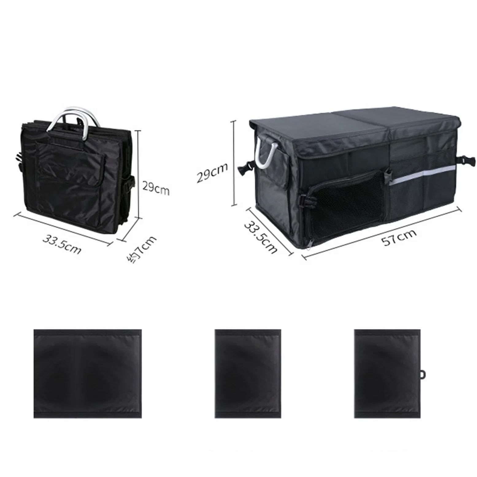 Karlak Organizzatore per Bagagliaio di Un'auto, Contenitore Pieghevole di Grande capacità per Camion SUV, Berline, Tessuto Oxford 600D, 57x33,5x29 Cm (Nero 55 litri)