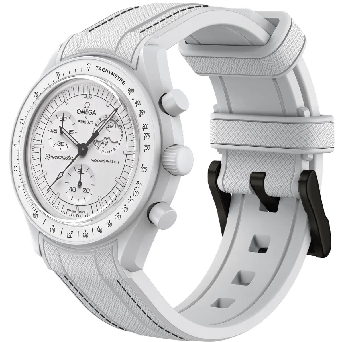 Cinturino per Omega x Swatch MoonSwatch 20mm, in Silicone Morbido, Curvo per Speedmaster Uomo e Donna