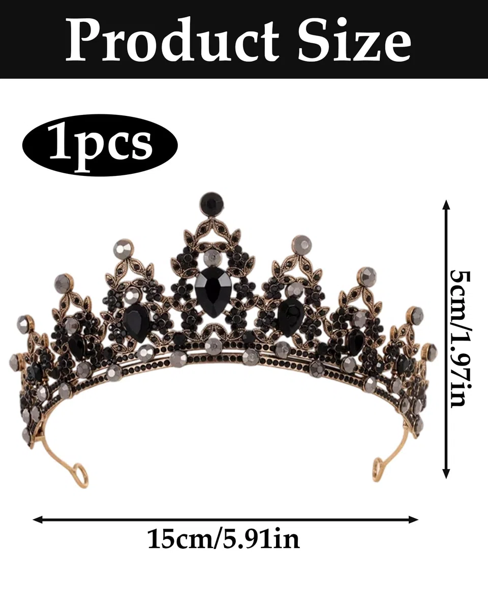 Corona Regina Oro antico,regolabile,facile da pulire,stile barocco,adatto per decorazioni a corona per matrimoni,balli di fine anno,Halloween e feste