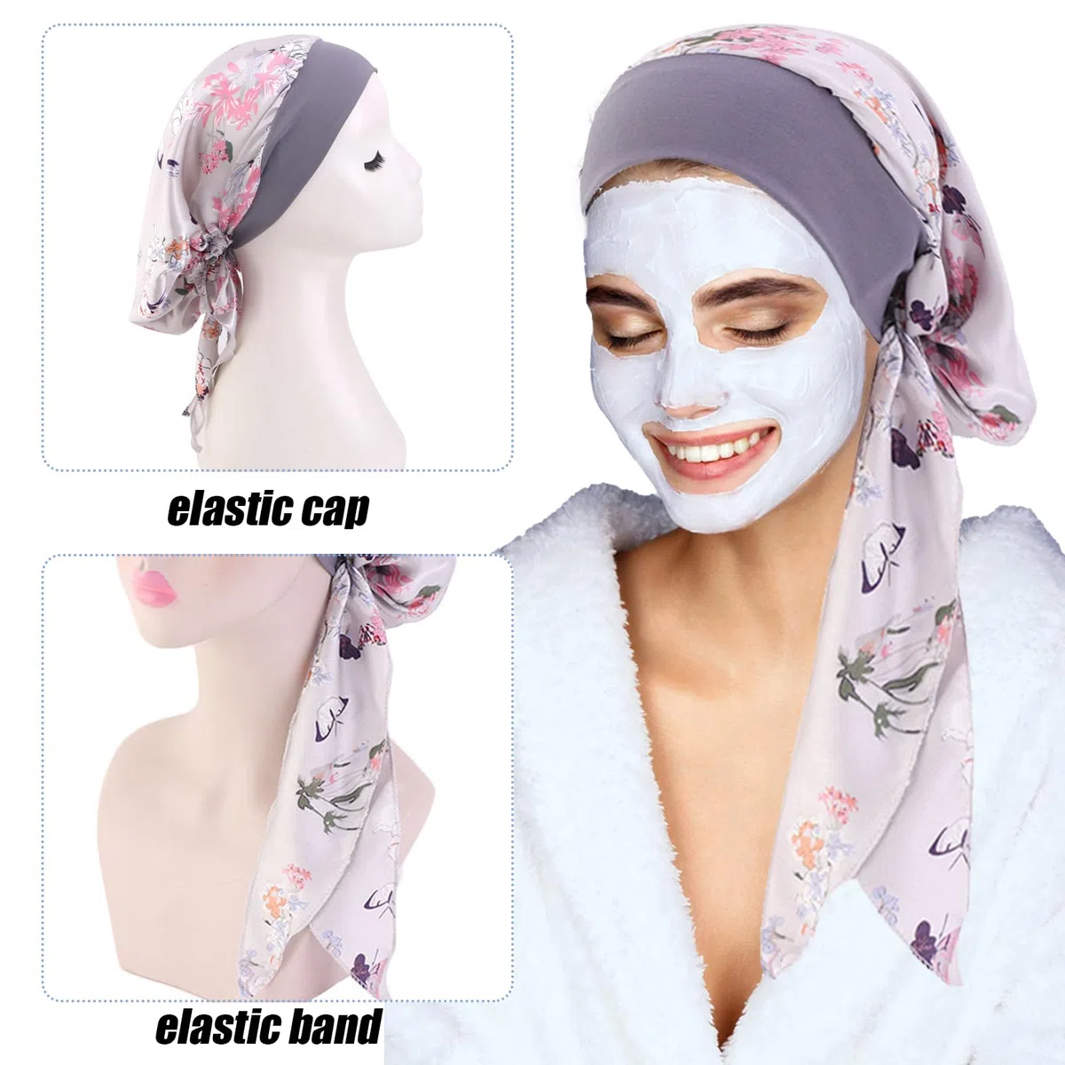 2 PCS Copricapo Chemioterapia Donna, Turbante Elastic Berretto, Chemioterapia Cappello, Copricapo, per Chemio Perdita dei Capelli
