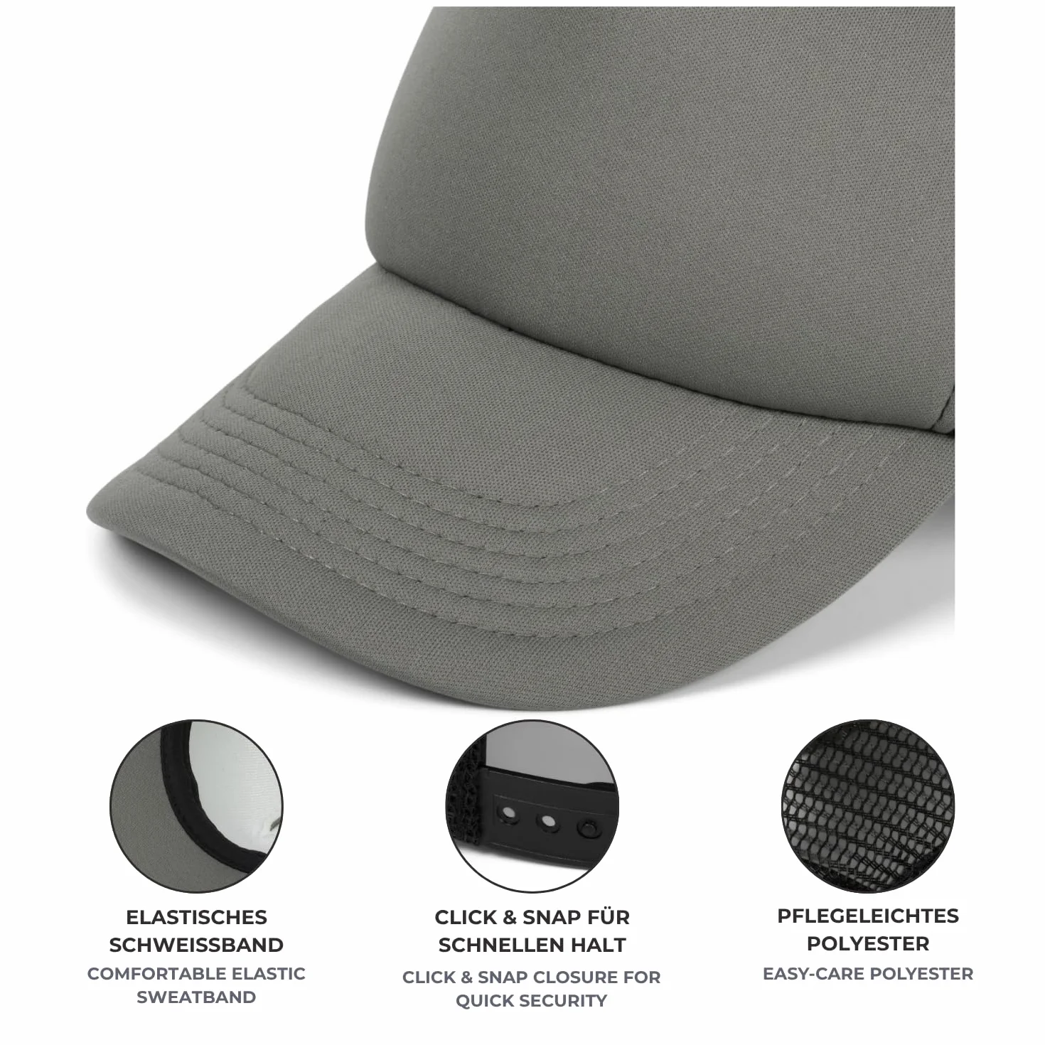 styleBREAKER Cappello Unisex con 5 Pannelli e Inserti in Mesh, Regolabile con Chiusura a clic, Leggero e Traspirante, Ideale per Uomo e Donna