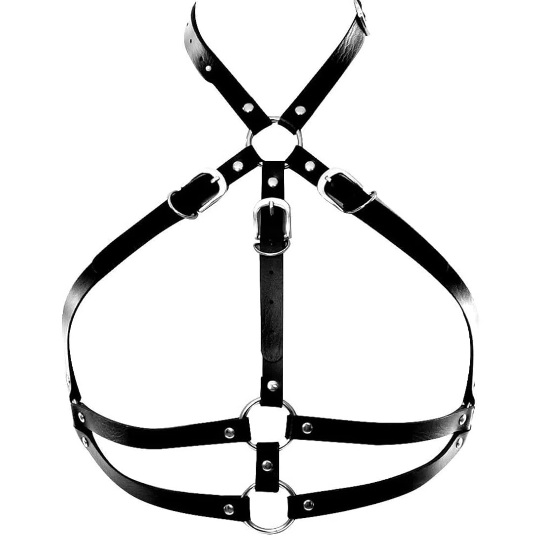 Catena per il corpo in pelle, corpo in pelle punk Catena per bikini nera Catena, Cintura con catena per il corpo Punk nera Nightclub Rave Harness Accessori per per donne e ragazze