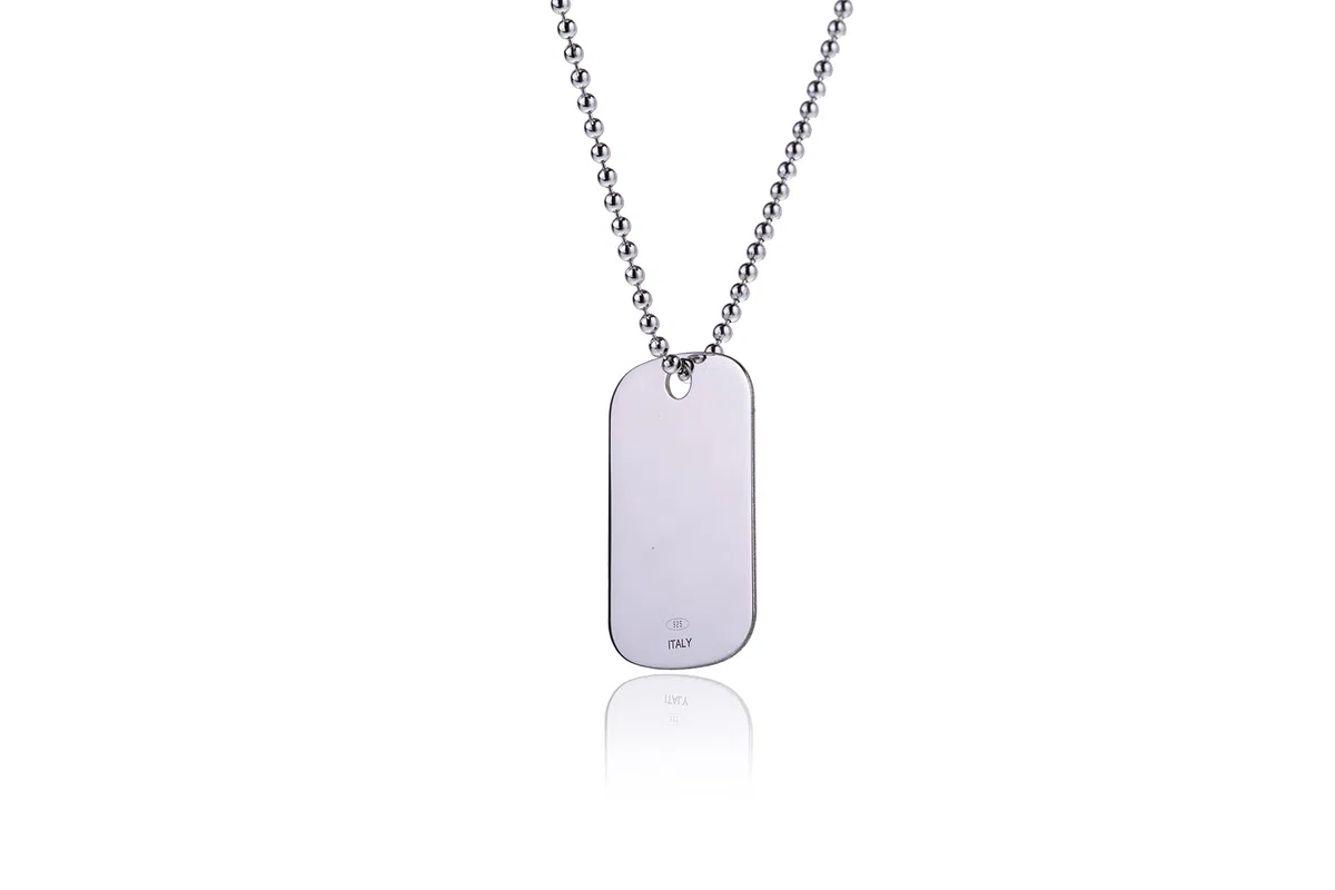 Sakrami Collana in Argento 925 con Piastrina Incidibile – Gioiello Elegante Uomo, Ragazzo – Idea Regalo per Compleanno, Anniversario, Natale, Festa del Papà + Confezione Regalo Personalizzata