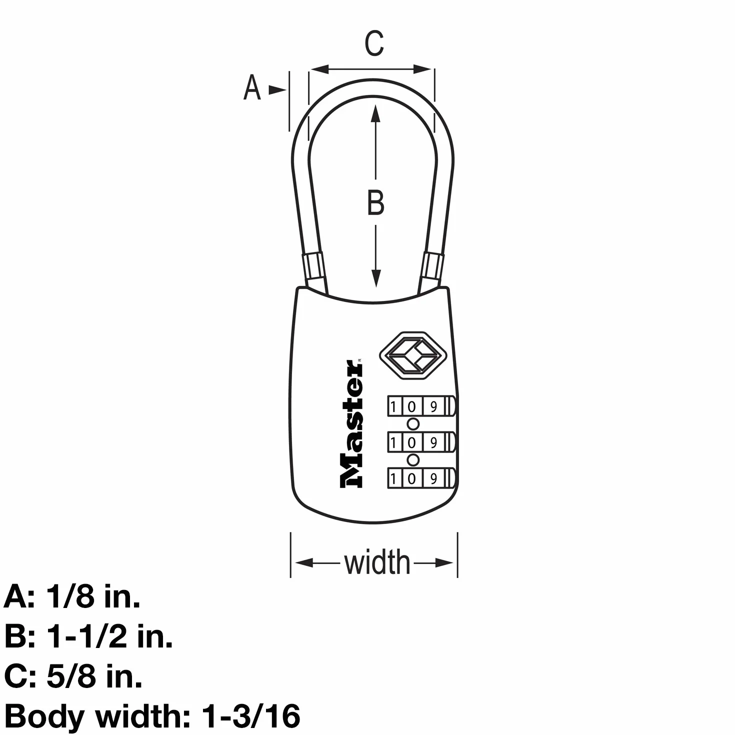 Master Lock 4688DSLV Imposta la Tua Combinazione di Serratura per Bagagli Approvata TSA, Argento, 1 confezione