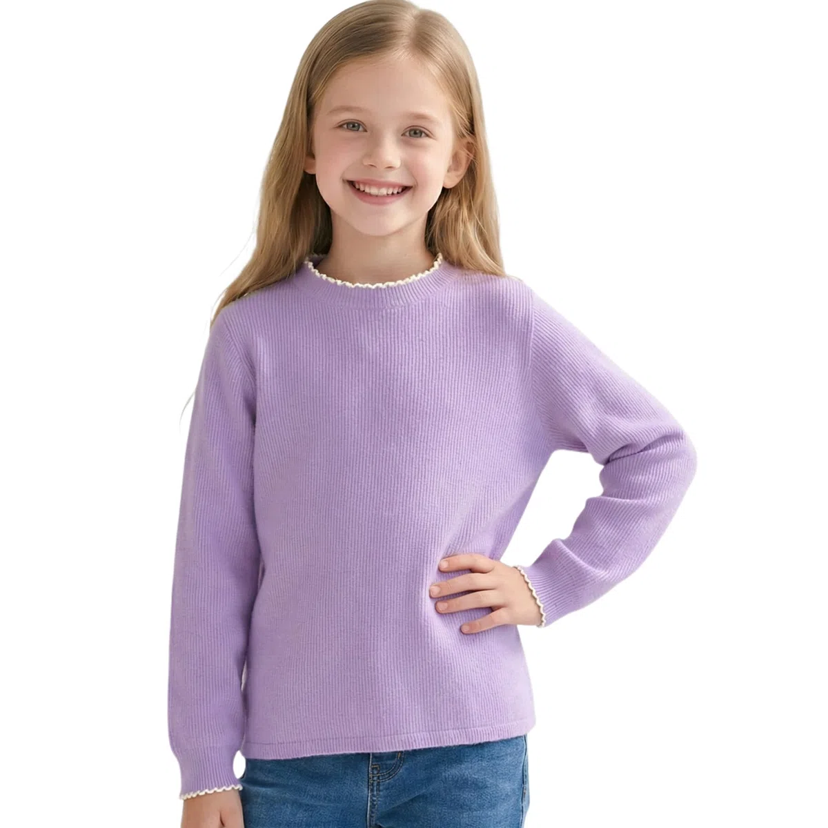 Maglia Termica Bambina Ragazza Manica Lunga Tinta Unita Mezzo Collo Alto Slim Fit Top Autunno Inverno 7-13 Anni