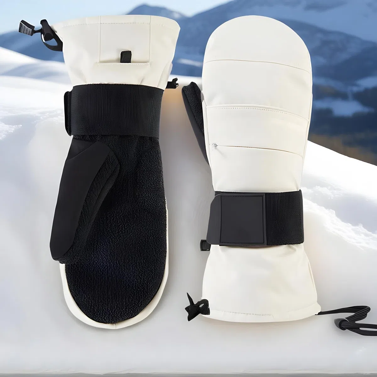 Guanti Invernali Mitene Touchscreen | Con Protezione Polso E Fodera In Pile Per Ciclismo Per Uomini, Inverno, Moto, Sci, Freddo, Neve, Attività All'aperto E