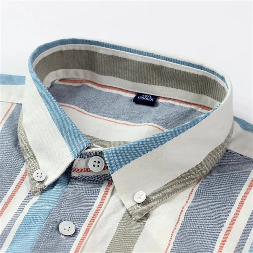 Adhdyuud, Camicia da uomo in 100% cotone Oxford, primaverile, casual, per ufficio, vestibilità regolare, manica lunga