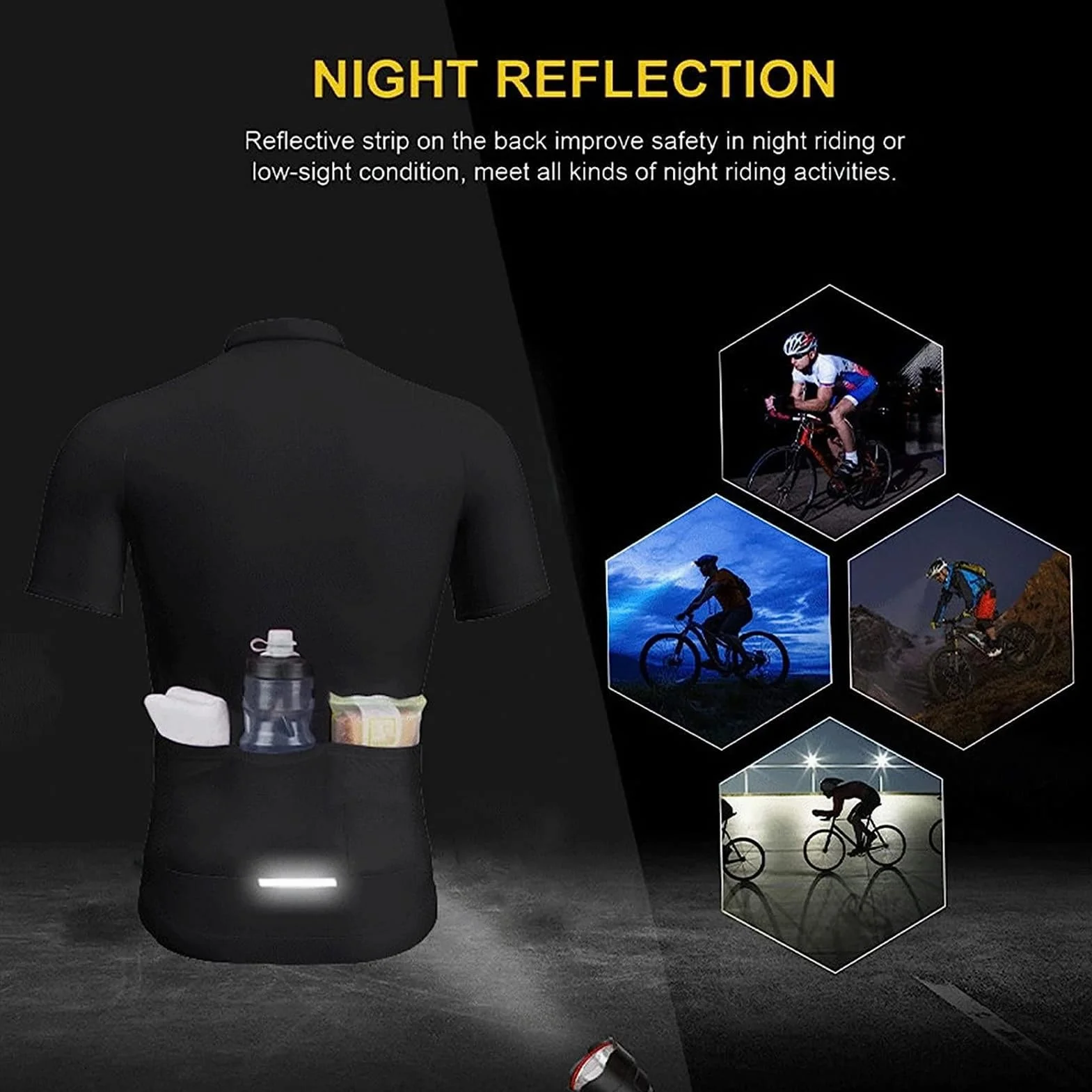 Abbigliamento Completo Ciclismo Uomo Estivo Tuta Bici da Corsa Professionale Maglia MTB + Pantaloncini Imbottiti con Gel 9D,Salopette Pantaloncini Corti