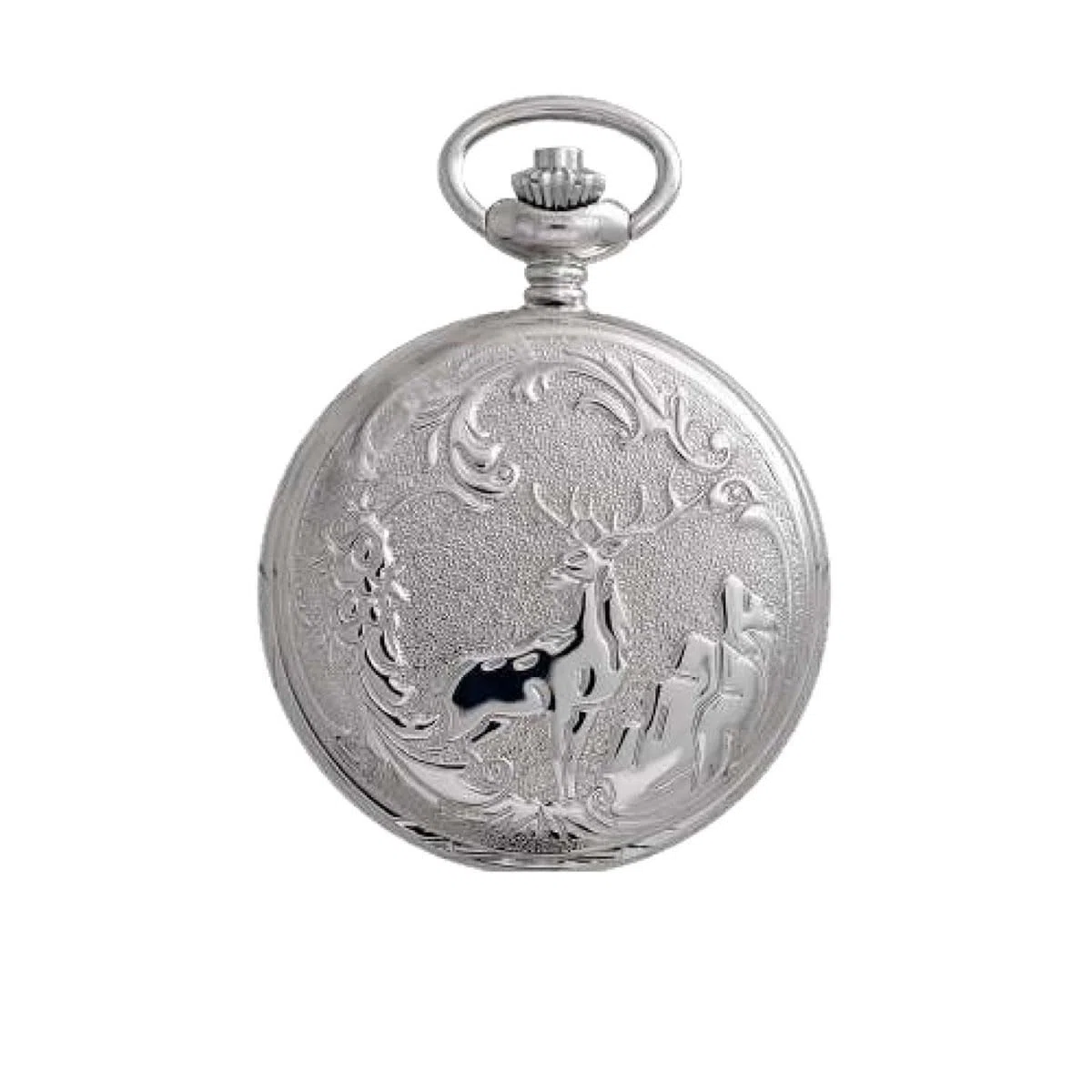 Lorenz Cervo 030223AA - Orologio da taschino a carica manuale in acciaio inossidabile - Quadrante con numeri romani - Inclusa nella confezione stand per appoggio e catena in acciaio