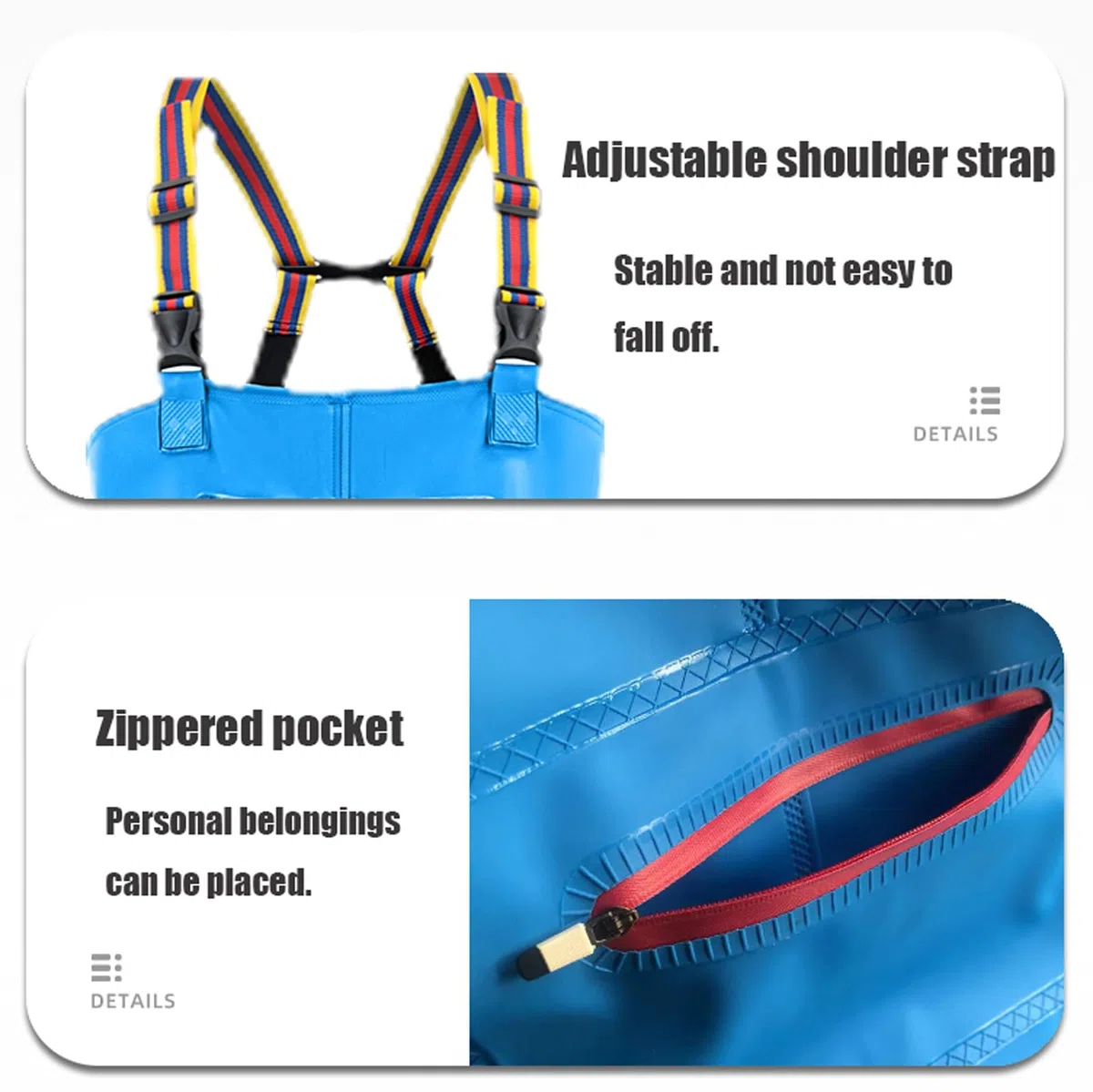 Trampolieri Impermeabili,Waders Pesca,Waders pesca petto,Trampolieri da Pesca,Salopette da Pesca,Waders Impermeabile,Waders salopette,Con Stivali,Tracolla Regolabile,Per Lavori Acquatici