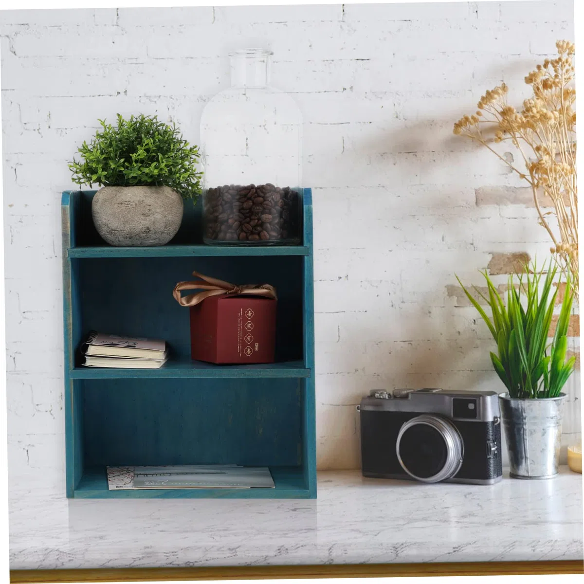 Mini portaoggetti in legno per gioielli e cassettiere da tavolo per mini bambole per scrivania, organizer per trucco, ufficio, soluzione di archiviazione chic