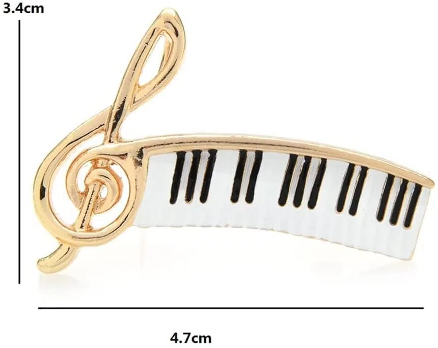 LNNSHX Spilla da Donna in Metallo smaltato Nota Musicale Spilla Tasti di Pianoforte Spille per Donna Uomo Gioielli musican accessoeris