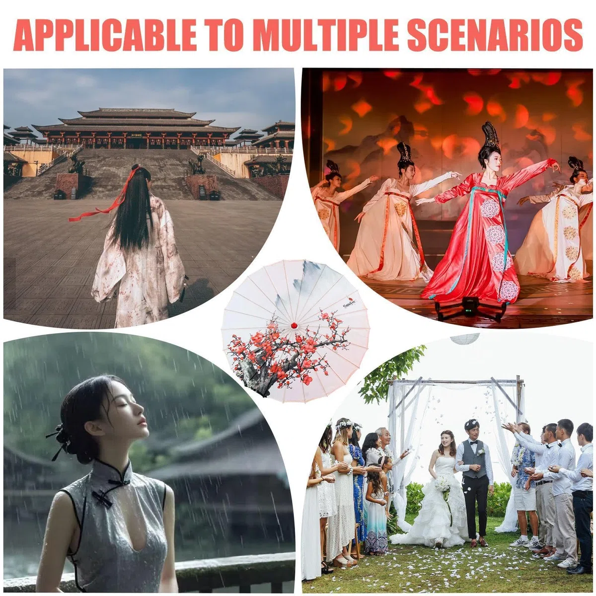Generico Parasole Cinese,Decorativo In Stile Cinese Asiatico Classico - Arte Del Parasole Ombrello - Per Feste Di Compleanno Matrimonio Giochi Di Ruolo Festival Musicali Feste A Tema Cosplay