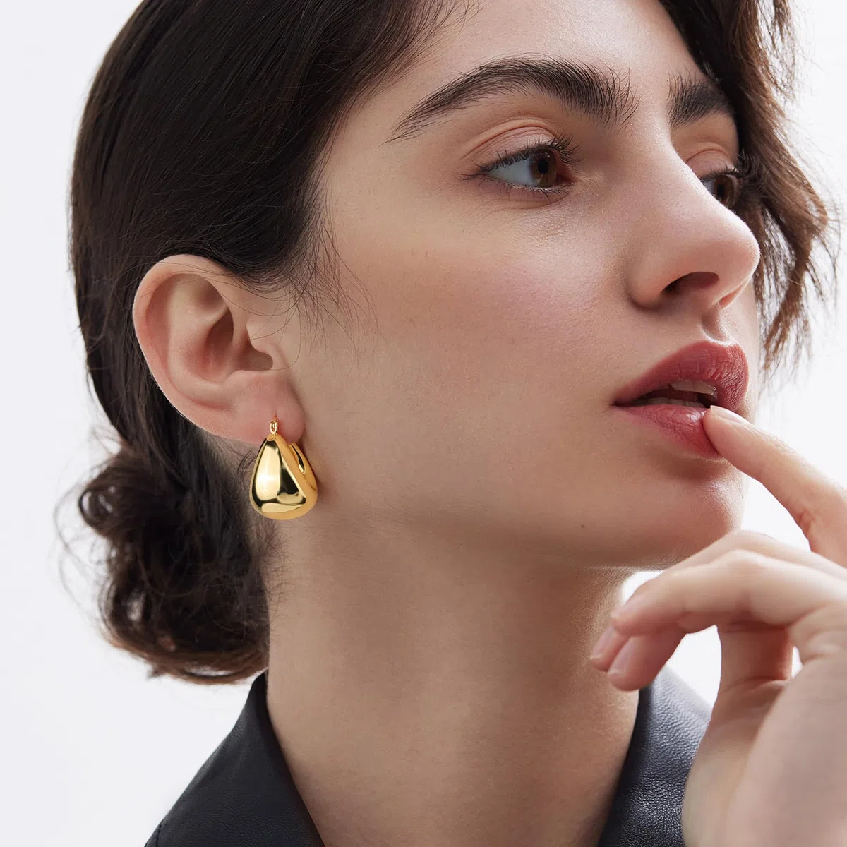ALEXCRAFT Orecchini Donna Argento 925 Ago Chunky Cerchio 14K Oro Placcato