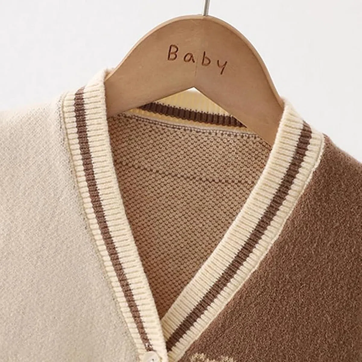 Gilet a Maglia Bambini con Bottoni Gilet Abbottonato per Bimbi Cardigan con Scollo a V Stampa Orso Carino Unisex 6 Mesi-5 Anni Autunno Primavera