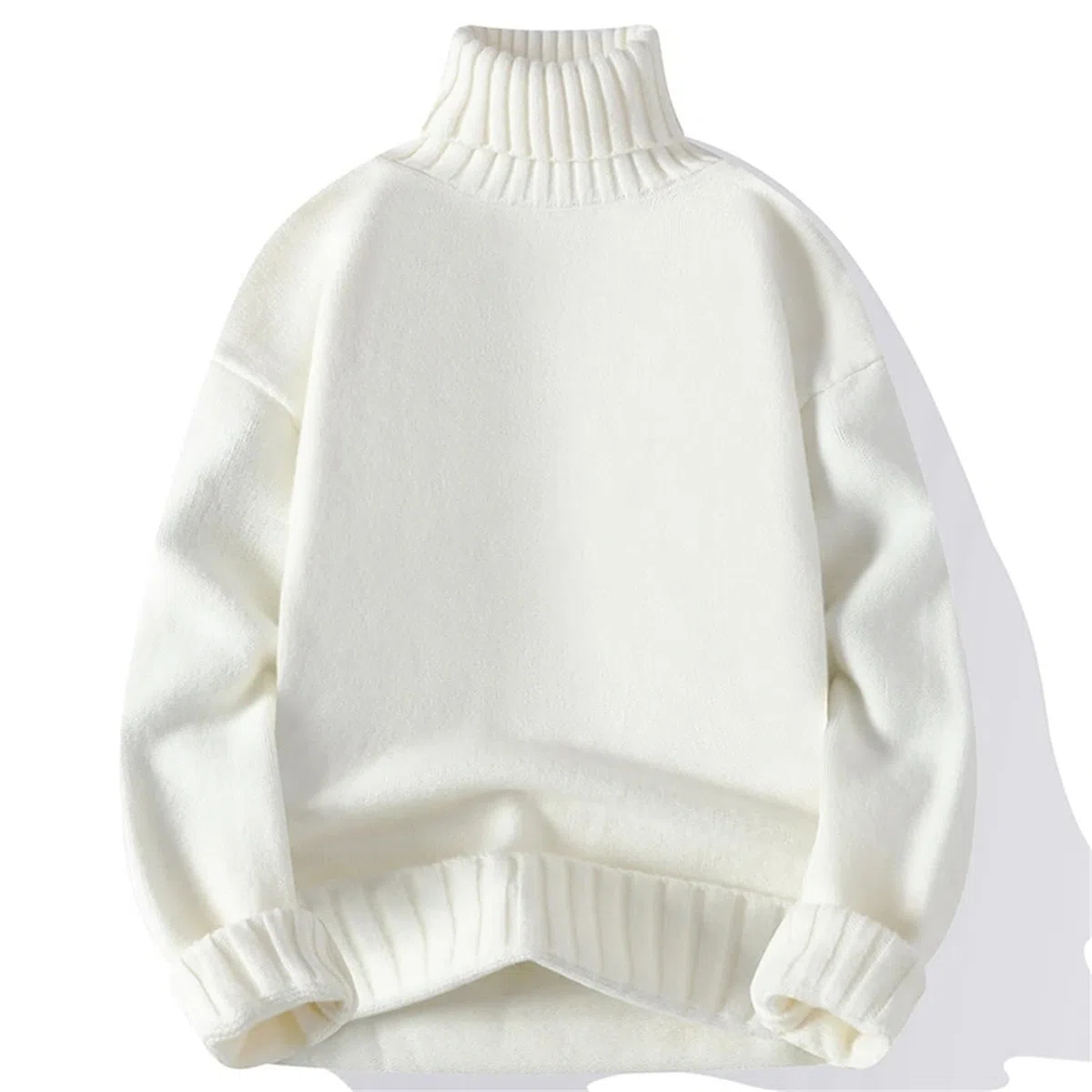 Maglione da uomo a collo alto casual tinta unita maglione lavorato a maglia autunno e inverno maglione caldo e morbido per gli uomini