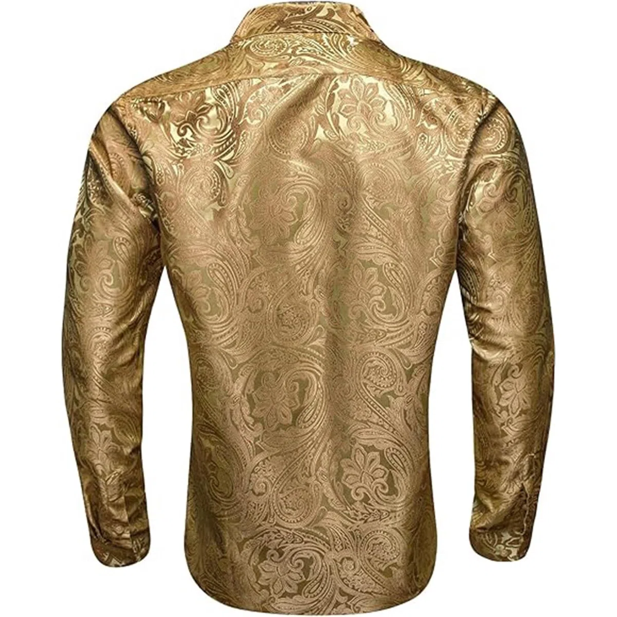 Paisley, camicia da uomo in raso, camicia a maniche lunghe, per il tempo libero, da discoteca, per feste, da lavoro, in raso, per matrimoni, feste, balli di fine anno